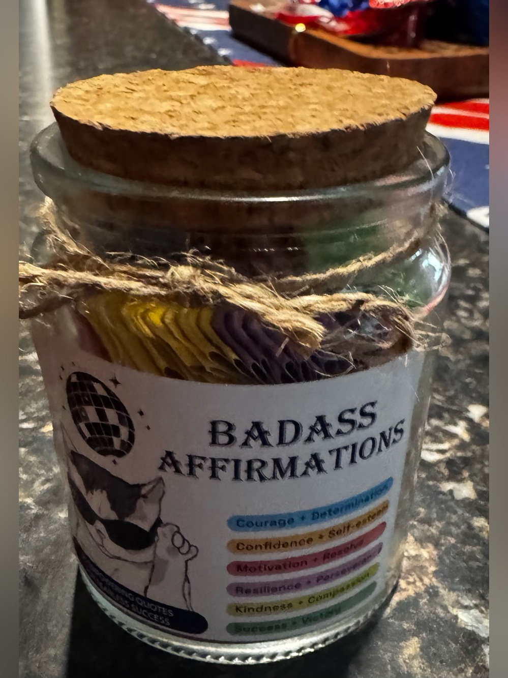 Jar — Multicolor Motivational Cards with Cork Lid